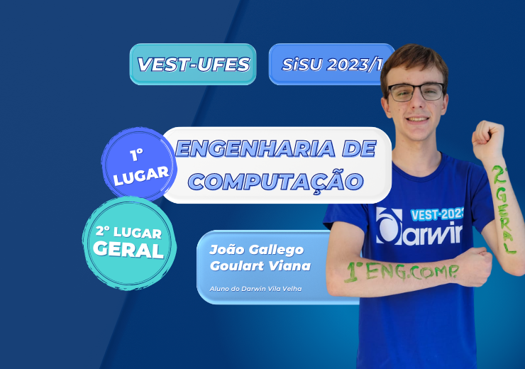 Darwin conquista o 2º lugar geral na UFES pelo SiSU e mais de 650 aprovações na seleção 2023/1